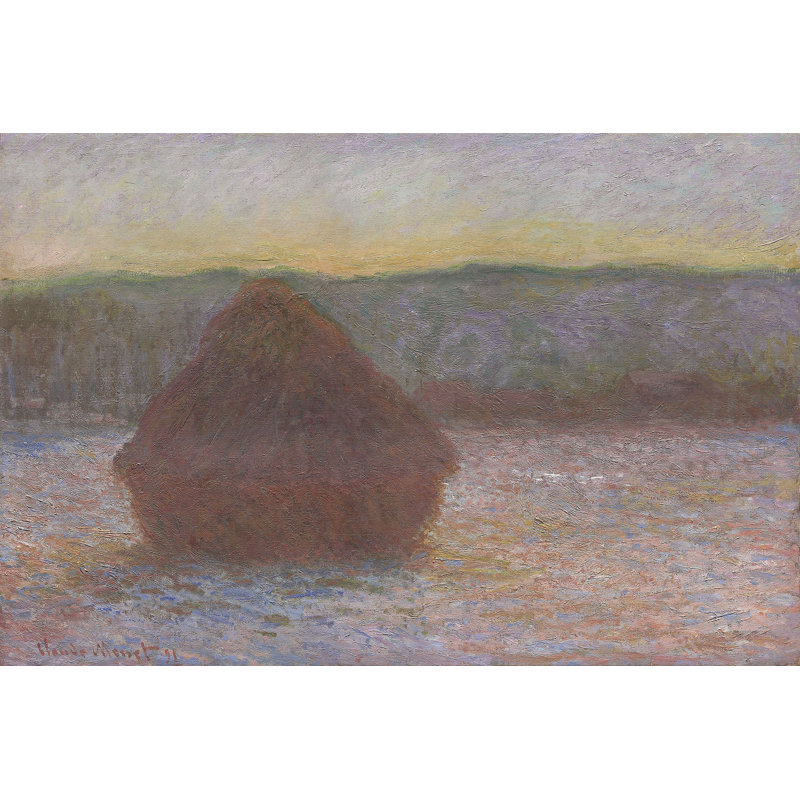 «Monet Haystacks I on Canvas» par Claude O. Monet, reproduction, H 32 po x l 48 po
