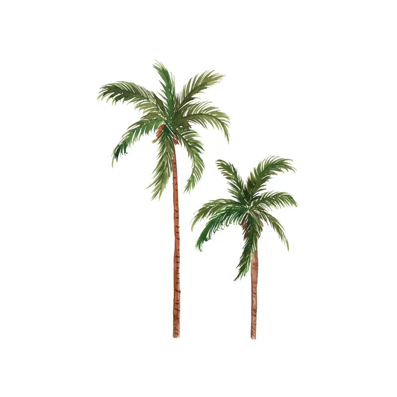 «Twin Palms» par Sabina Fenn - peinture sur toile tendue, H 26 po x l 18 po x 1,5 po