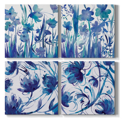 Ensemble de 4 reproductions d'art sur toile encadrées
