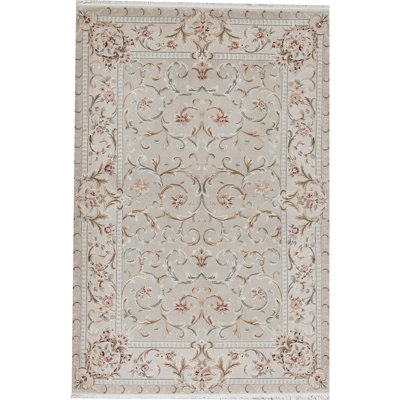 Hand-Knotted High-Quality Beige Area Rug
