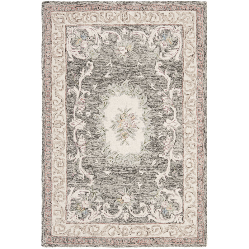 Tapis oriental en laine touffeté à la main Miyuki, Rectangle 4 pi x 6 pi