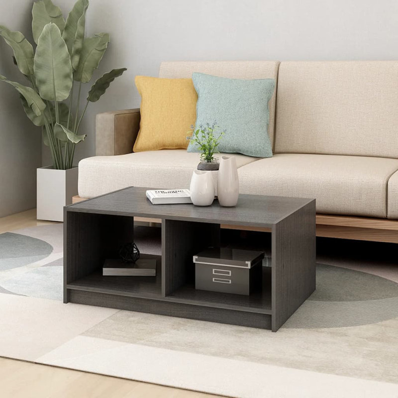 Gerred Solid Coffee Table with Storage, Grey