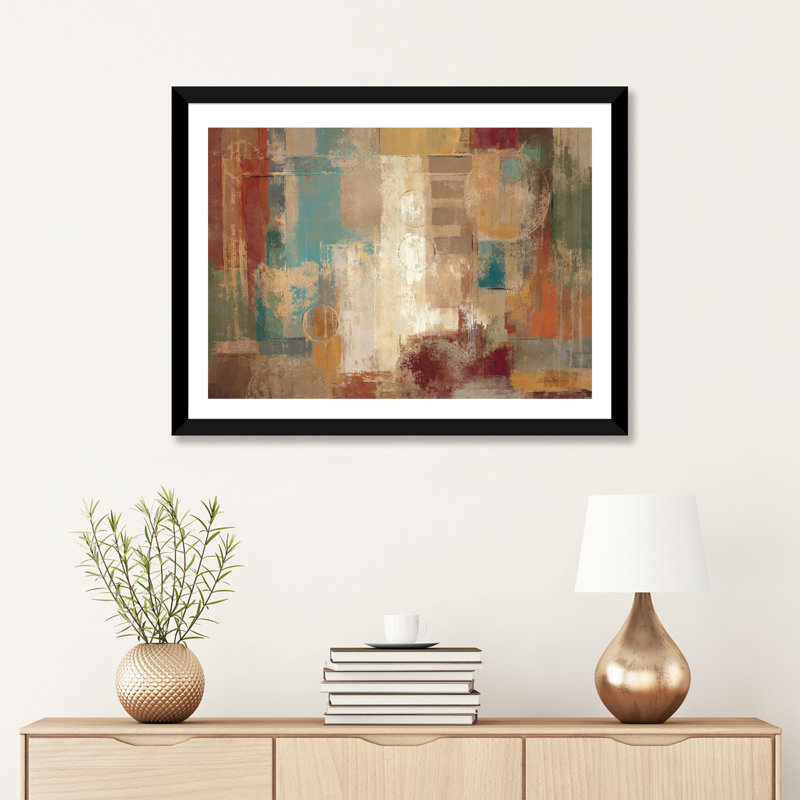 «Oriental Trip Crop» par Silvia Vassileva - reproduction d'art, Blanc / aubergine / banane / brun clair / rouge br