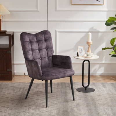 Fauteuil en lin capitonné l 27,5 po Archie