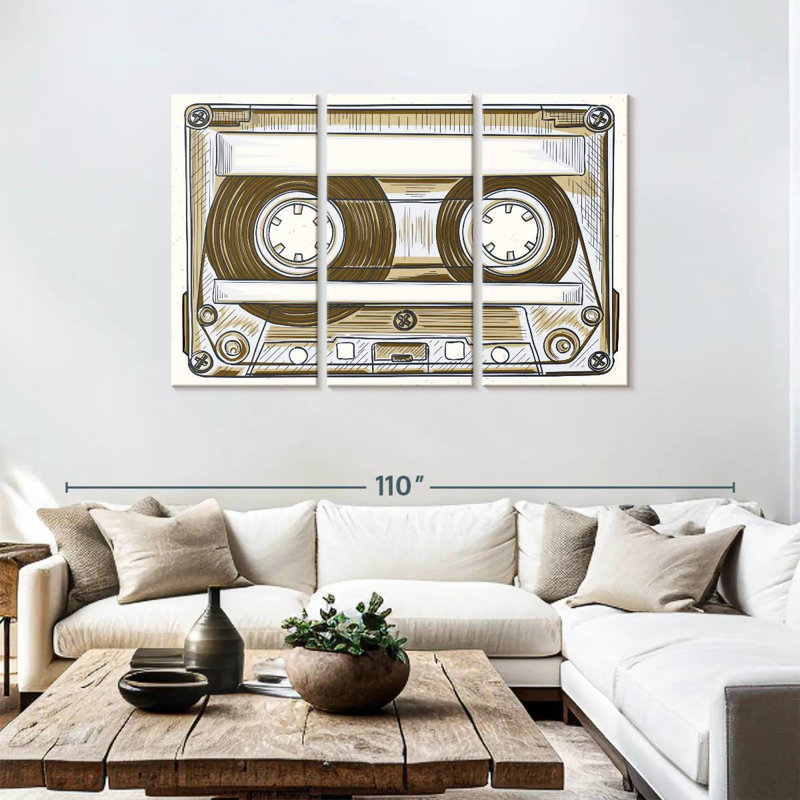 Abarca Audio Cassette, 48" H x 74" W