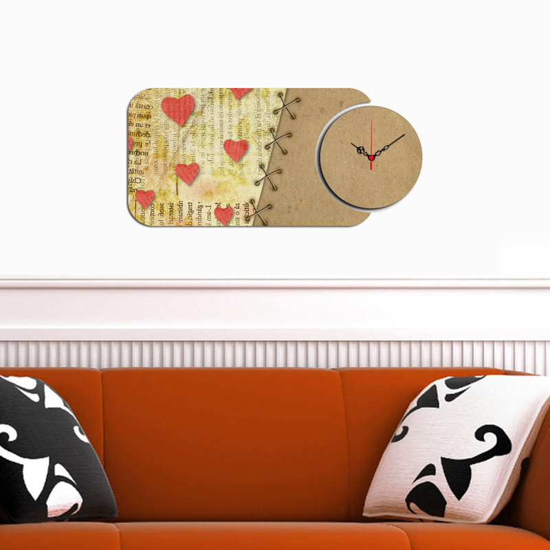 Chic Decorative Wall Clock Set (2 Pieces), Modern Design, 26.8 x 12.6 inches | 100% MDF Construction, Thickness: 0.1 inches | Perfect for Living Room, Office, or Bedroom Decor, Stylish and Functional Timepieces