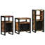Bathroom Furniture Set With Shelf 3 Pcs Solid Mango Wood-1091083286
