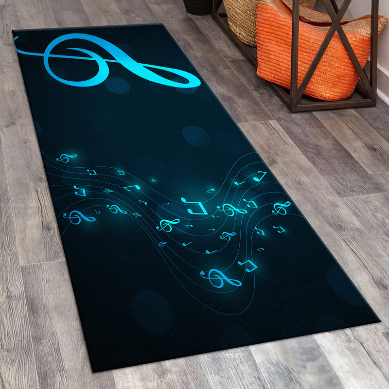 Modern Abstract Design Non-Woven Thin Type Printed Rug Featuring Vibrant Color Palette for Indoor Use, Rectangle 2'7" x 6'6"