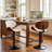 Swivel Adjustable Height Bar Stools Pu Leather Counter Stools With Bentwood Back For Bar, Kitchen And Dining Room-344063399-344969820