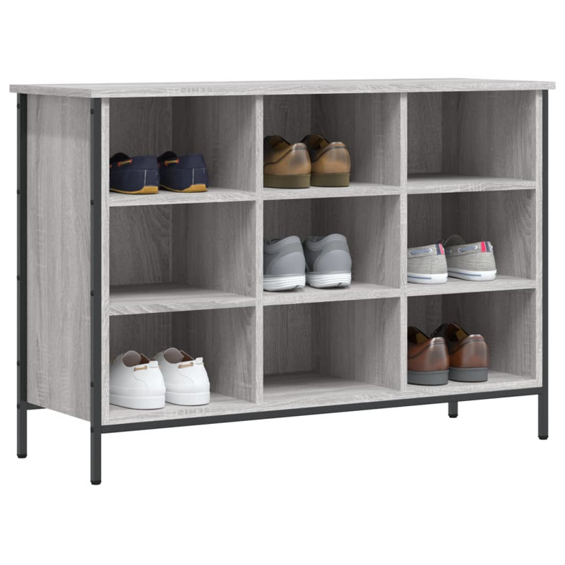 9 Pair Shoe Storage Cabinet, Grey Sonoma