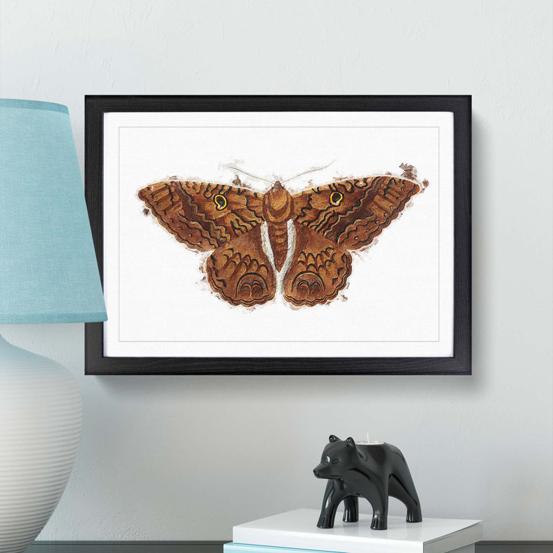 Sable Moth by George Shaw - Framed Print, 27cm H x 36cm W x 2cm D, Black Framed