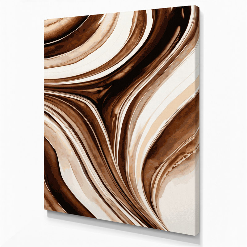 Aquarelle abstraite, art mural sur toile beige, H 11 po x l 14 po