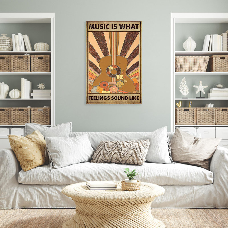 «Music Is What Feelings Sound Like On», impression, H 36 po x l 24 po x P 1,25 po