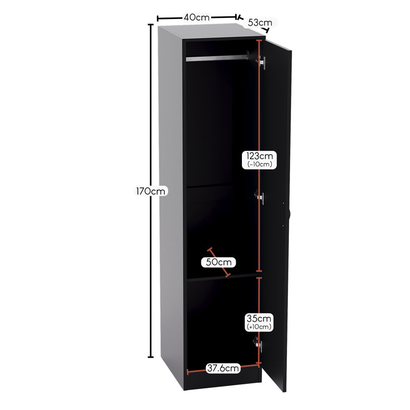 Maybery MDF & Particleboard Wardrobe, Black