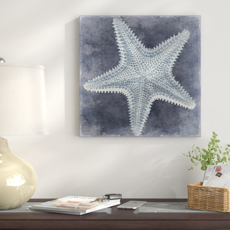 «Ocean Blue I», impression sur toile, H 18 po x l 18 po x P 1,5 po, Toile encadrée noire, Pas de tapis