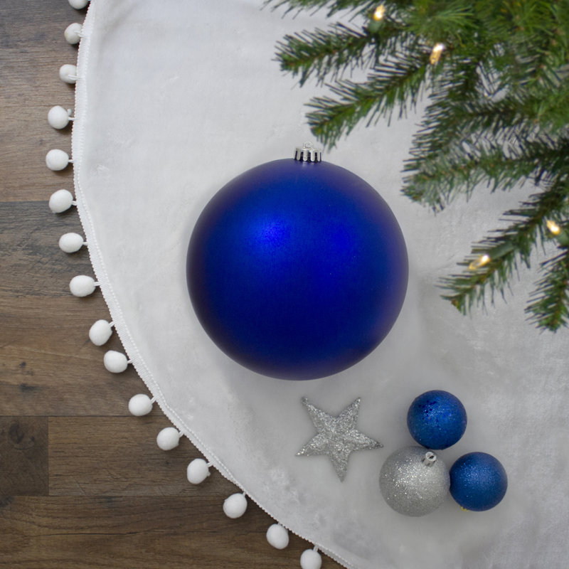 Boules de Noël Bubblegum incassables à 4 finitions, H 9 po x l 8 po x P 8 po, Bleu royal mat