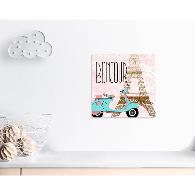 Bonjour paris 2, H 24 po x l 24 po x P 1,5 po, Toile