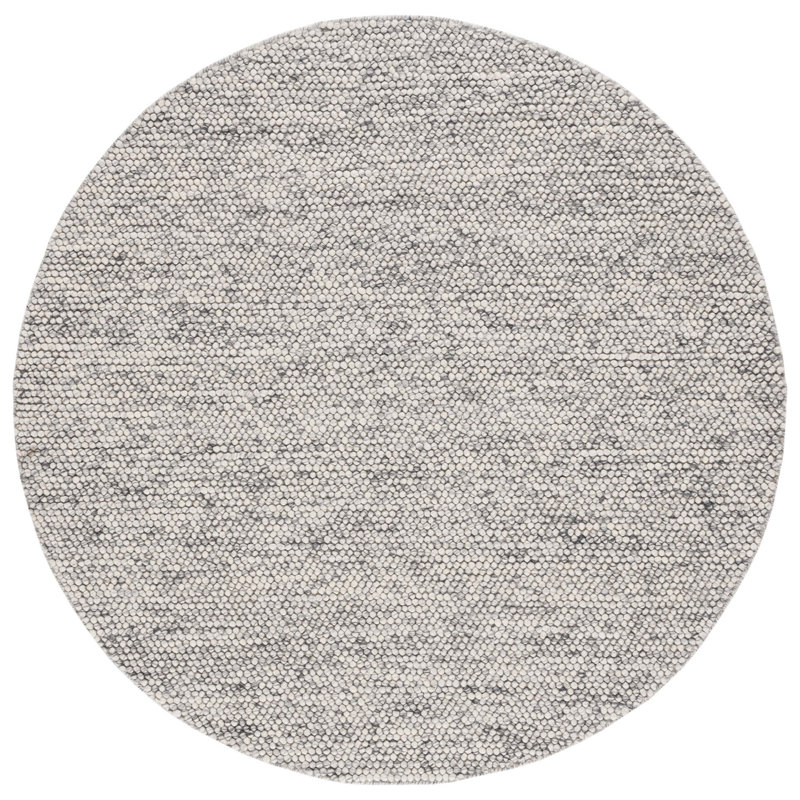 Elle Handmade Light Grey / Ivory Rug, Round 10'
