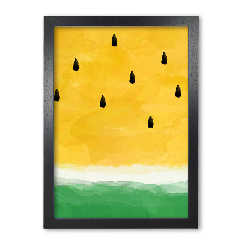 Watermelon - Print, 30 cm H x 21 cm W x 5 cm D, Black Grain Frame
