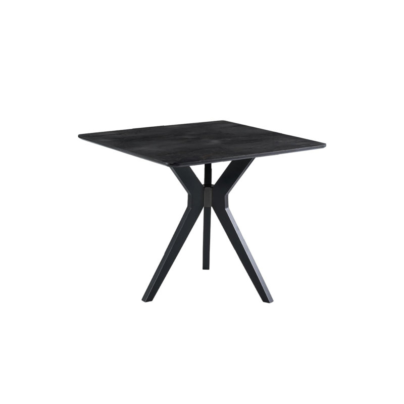 Stylish Black Dining Table, 34.3 x 29.5 x 34.3 inches | 100% MDF with Durable Plastic Legs | Supports Up to 39.7 lbs | Perfect for Modern Dining Rooms & Kitchens, Elegant Design for Everyday Use