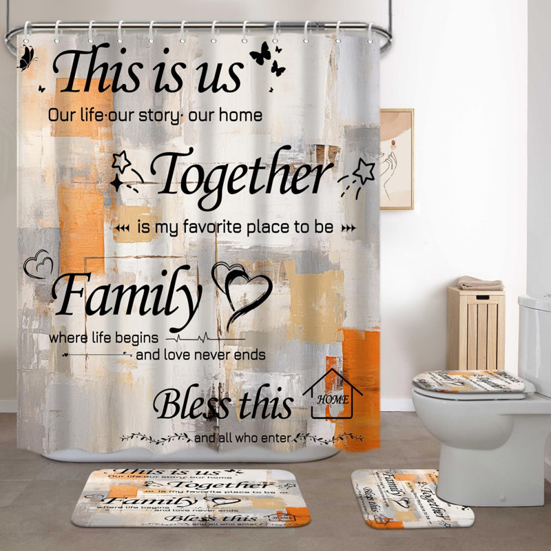 Ensemble de décoration de salle de bain 4 pièces Family Quote