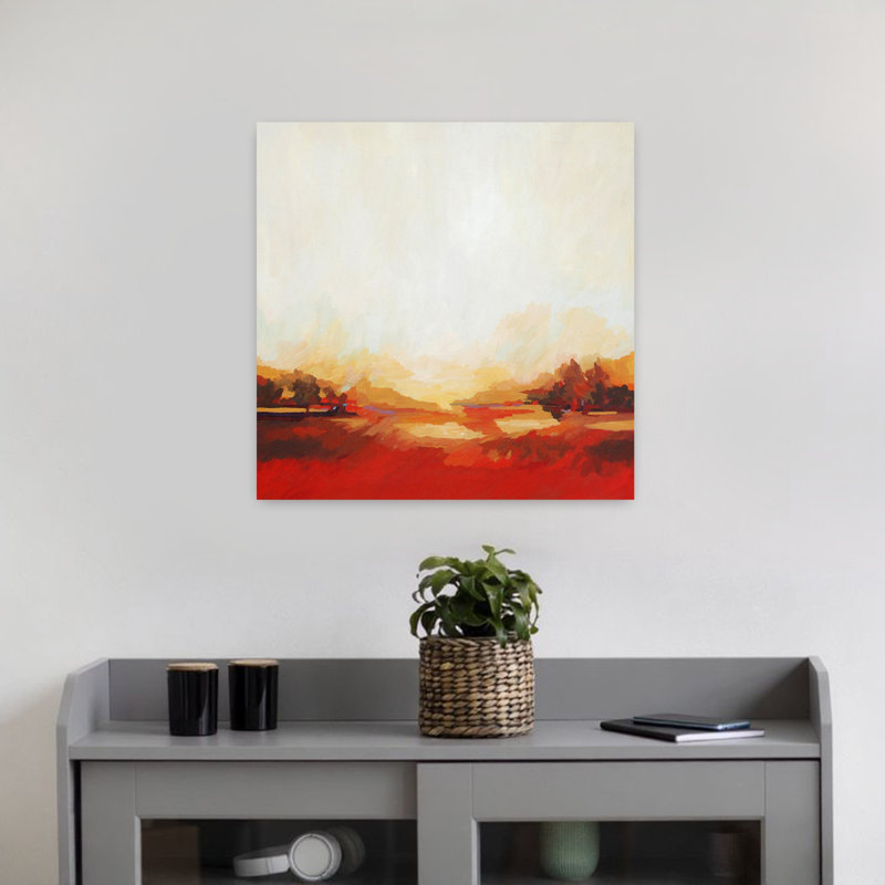 Équinoxe, paysage abstrait contemporain, art naturel, H 18 po x l 18 po