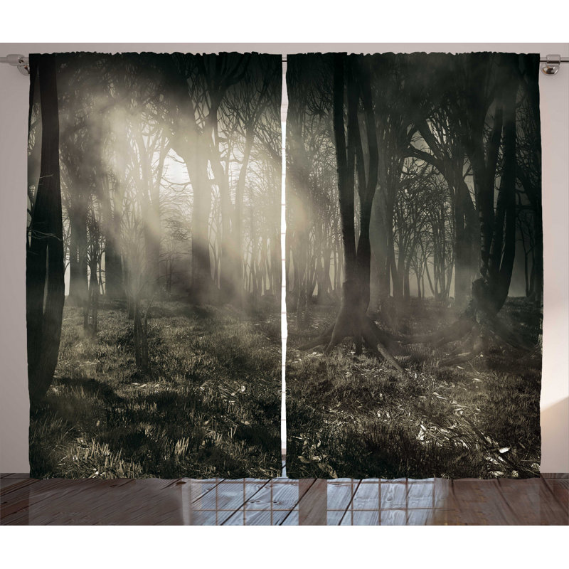 Gothic Semi-Sheer Rod Pocket Curtain Panels, 54" x 90"