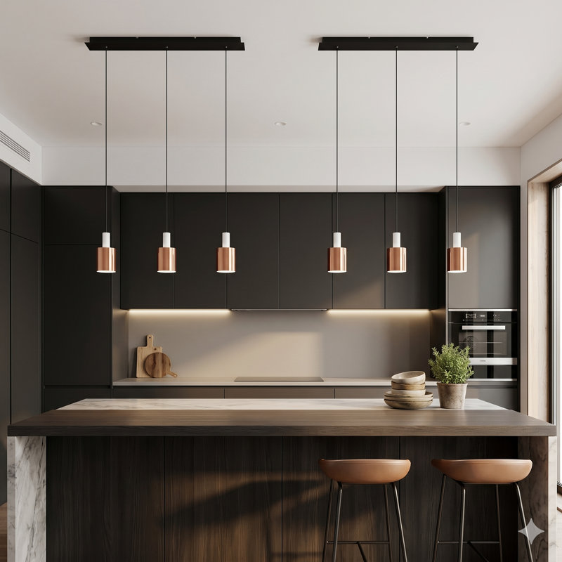 Essoura 3 - Light Kitchen Island Pendant, White/Copper