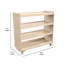 Chariot de rangement en bois de classe commerciale Bright Bright de 4 niveaux avec roulettes verrouillables