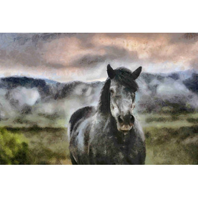 Cheval gris - peinture sur toile tendue