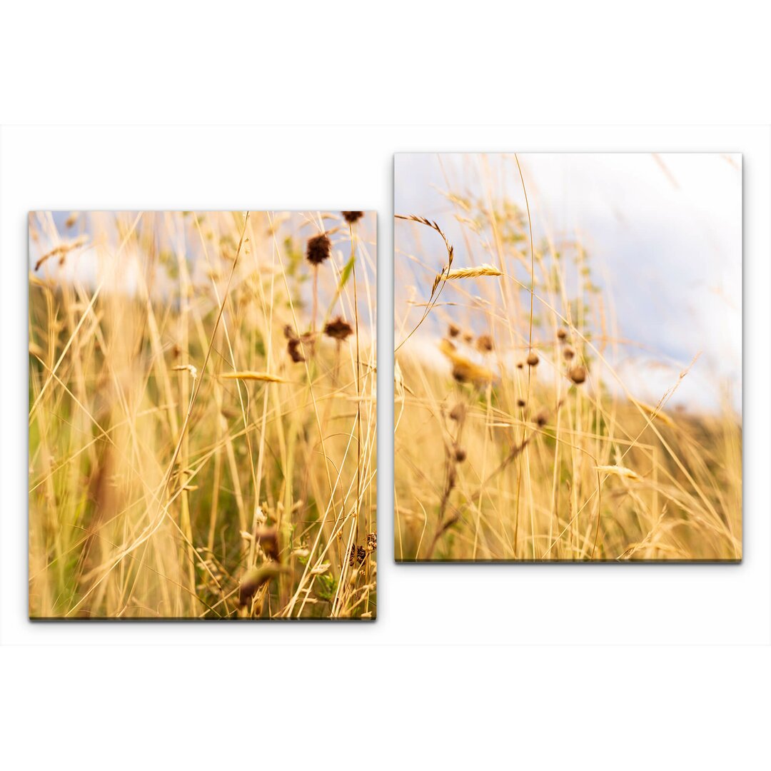 2-tlg. Leinwandbilder-Set Wildes Grass