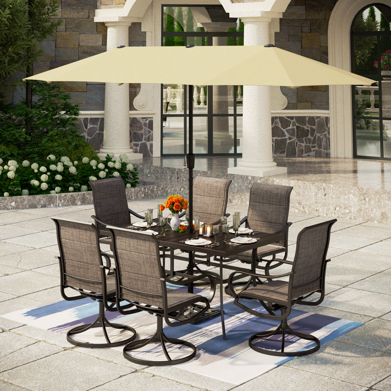 Alyah 6 - Person Patio Dining Set with Rectangular Table