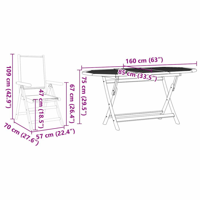 6 - Person Wood Patio Dining Set with Rectangular Table
