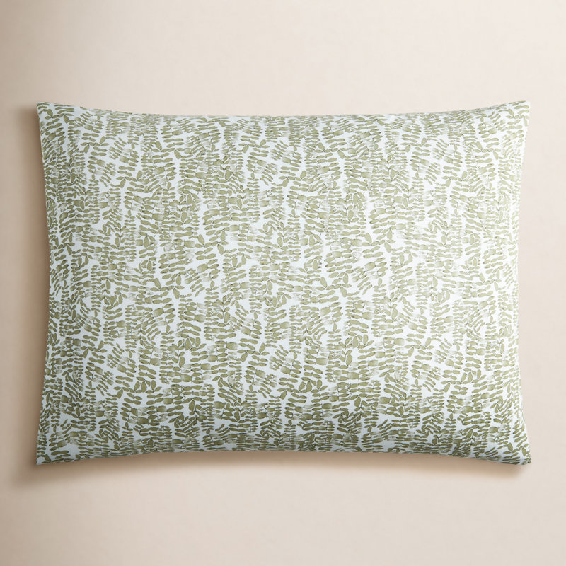 Fern 100% Cotton Envelope Sham, King, Olive