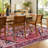 Traditional Machine Washable Area Rug with Non-Slip Backing,Red -329370483