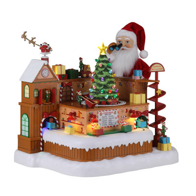 Magic of Christmas 15 in. Animated Santa's Toy Factory Workshop