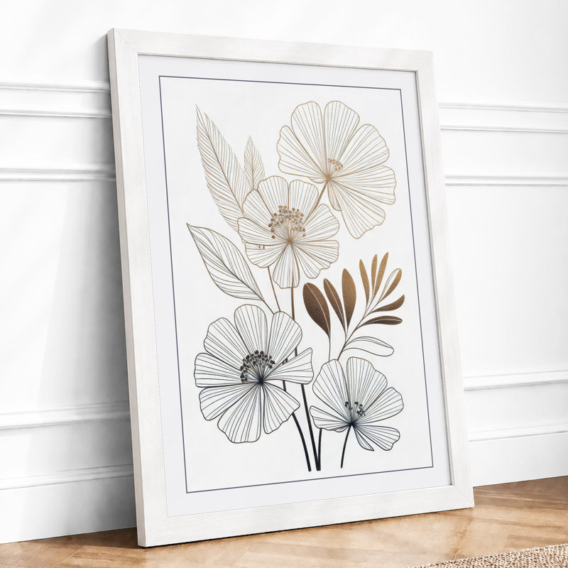 Delicate Study Botanical - Framed Print, A4 - 29.7 x 21.0 cm, White