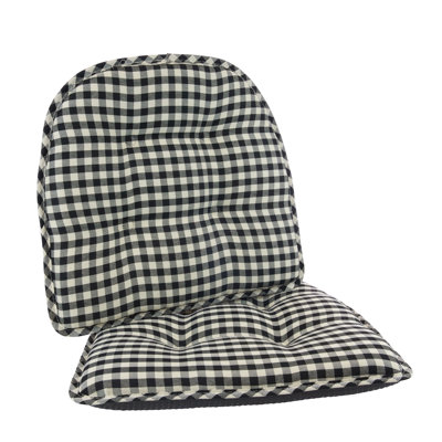 Non-Slip Gingham Dining Room And Kitchen Seat Cushions, 16 X 15 X 2 Inches, Set of 2
