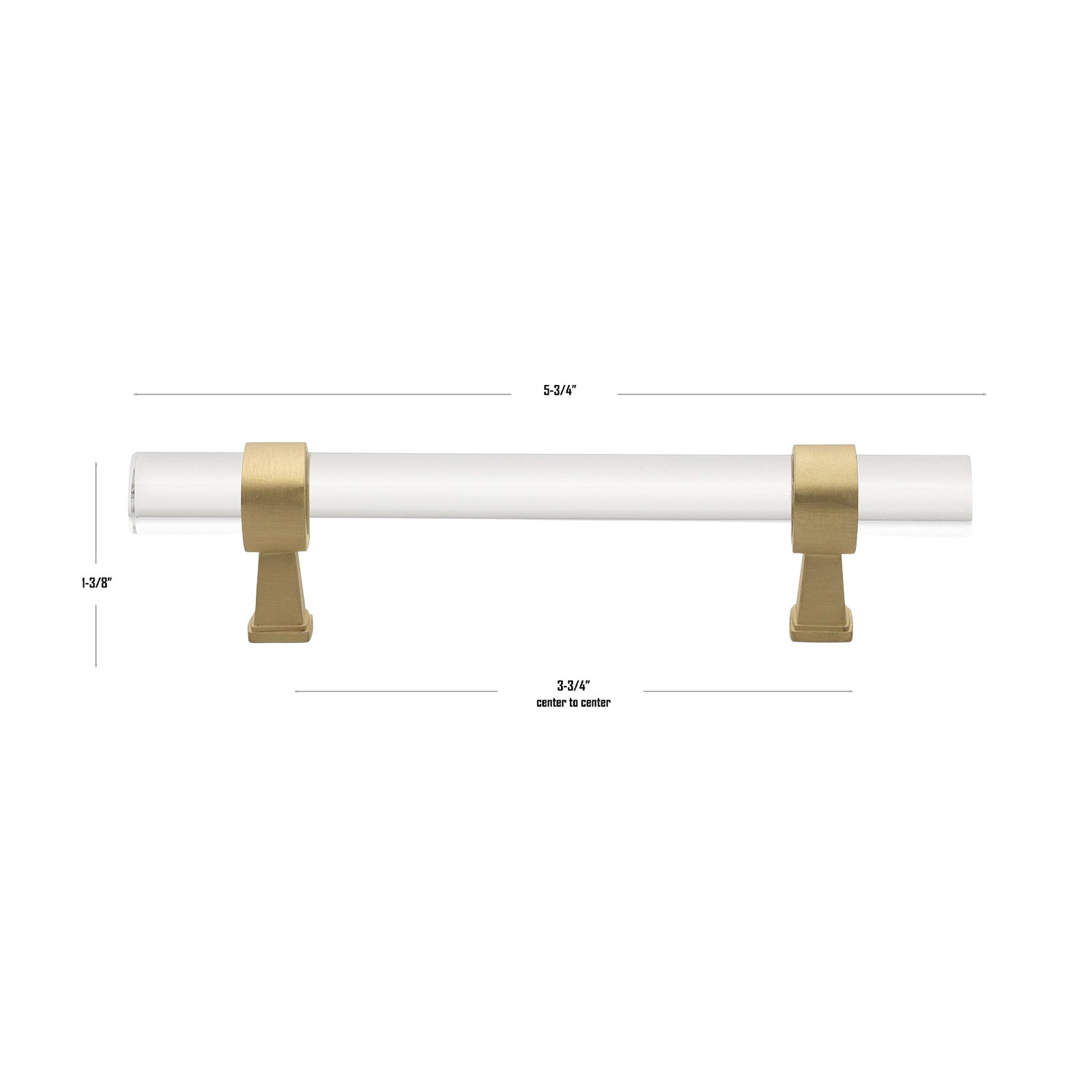 Center to Center Acrylic Bar Pull, Satin Gold, 3.75"