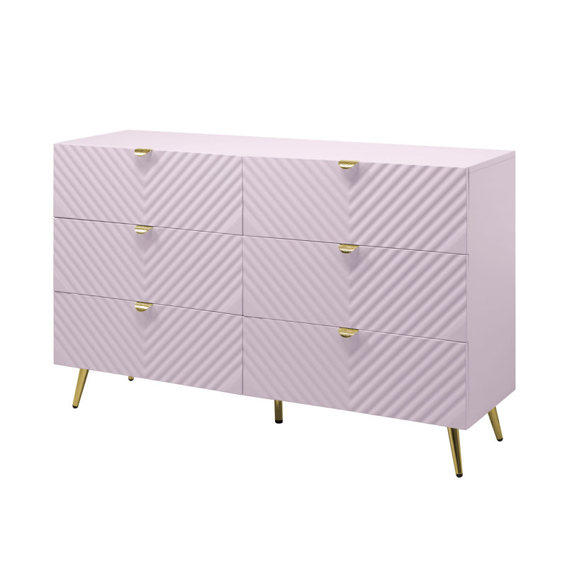Commode rose à finition ultrabrillante