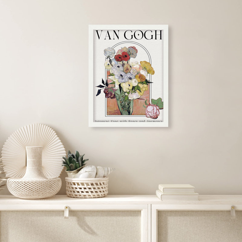 "Anemone Flower Bouquet" par Vincent Van Gogh sur papier, Blanc