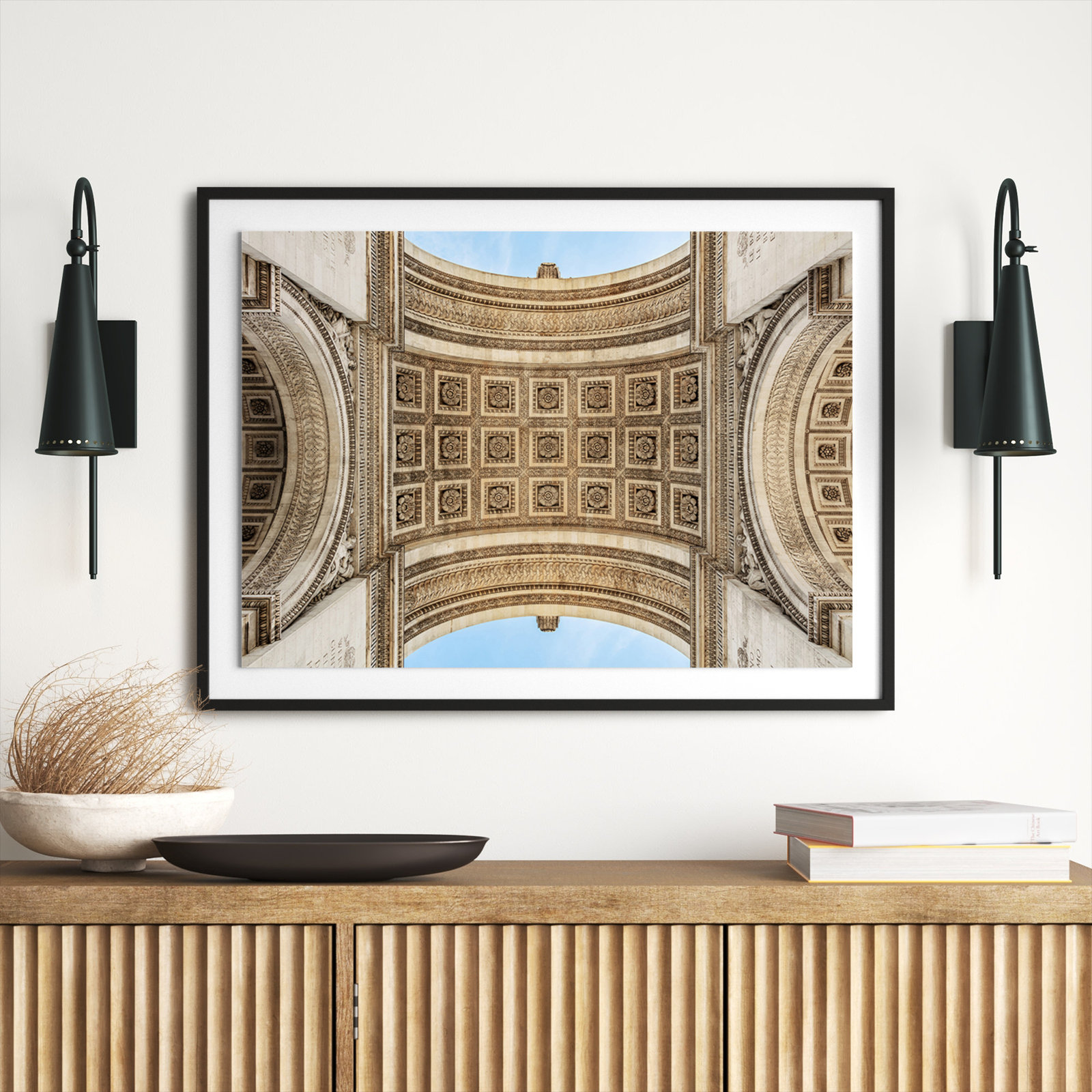 Arc De Triomphe Print by Guy Sargent, 30" H x 40" W x 2.5" D, Black
