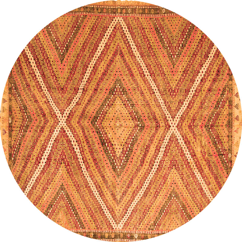 Tapis en laine et en polyester tissé à la machine Beyer-Radford, Rond 6 pi