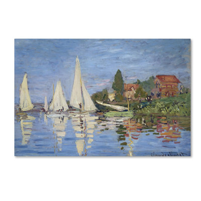 «Regatta at Argenteuil» par Claude Monet, reproduction sur toile tendue