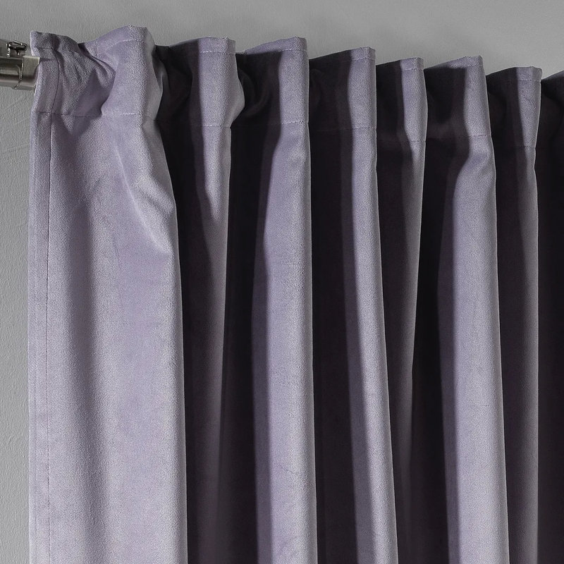Extra Long & Extra Wide Matte Velvet Curtain Panel, 140cm Width x 350cm Drop, 72 LAVENDER