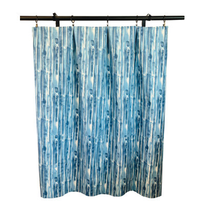 Rideaux à rayures abstraites indigo bleu turquoise foncé