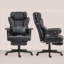 Fauteuil de bureau de massage noir avec 6 points de vibration, fauteuil de bureau chauffant de grande et grande taille de 400 lb, avec repose-pieds et support lombaire, fauteuil de bureau inclinable en microfibre-904242703