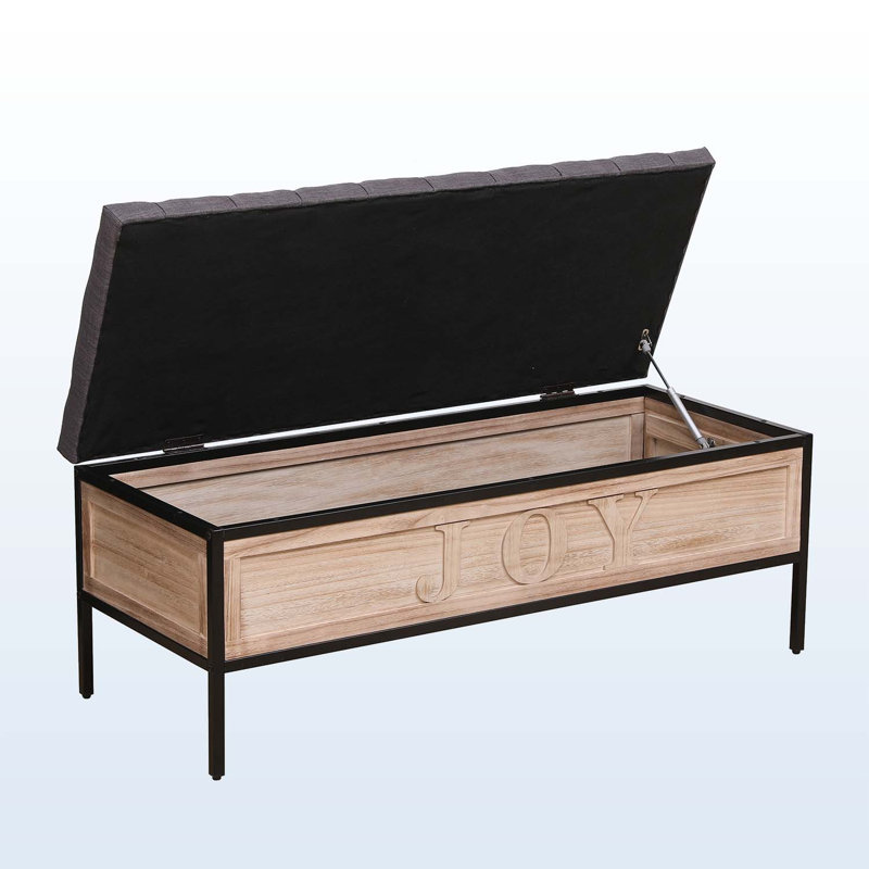 Banc capitonné de 48,42 po de largeur, Lin gris foncé