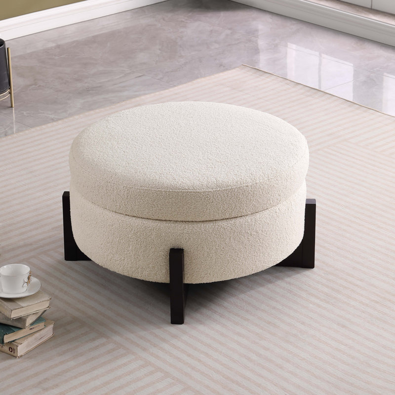 Repose-pieds rond élégant avec rangement à l'intérieur