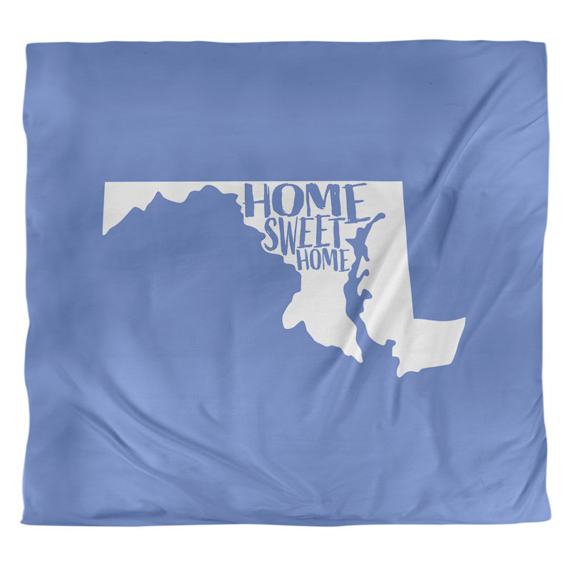 Housse de couette simple pour la maison Maryland, Microfibre, Housse de couette pour grand lit, Bleu